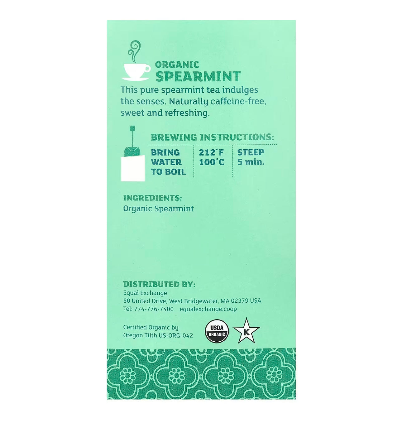 Equal Exchange Organic Spearmint Tea | for Hormonal Imbalance and PCOS | 20 Tea Bags; Exp 08/2027