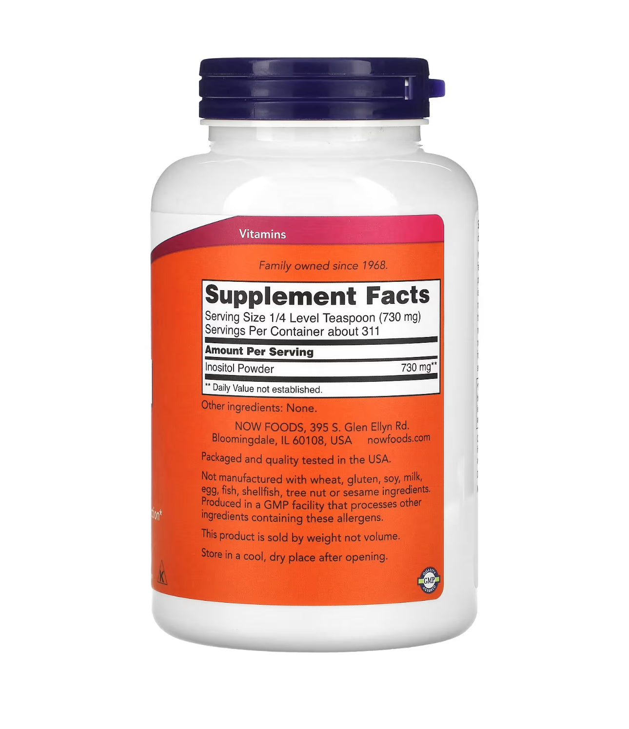 NOW Pure Inositol Powder | 730mg Myo-Inositol Per Serving | 311 Servings | Supports Healthy Membrane Function & Neurotransmitter Signaling | Cellular Health | 8oz/227g Exp 03/2028