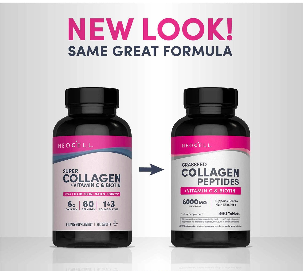 NeoCell Super Collagen + Vitamin C + Biotin | 60 Servings | Supports Healthy Skin, Hair, Nails & Joints | 360 Tablets; Exp 03/2028 - New Look