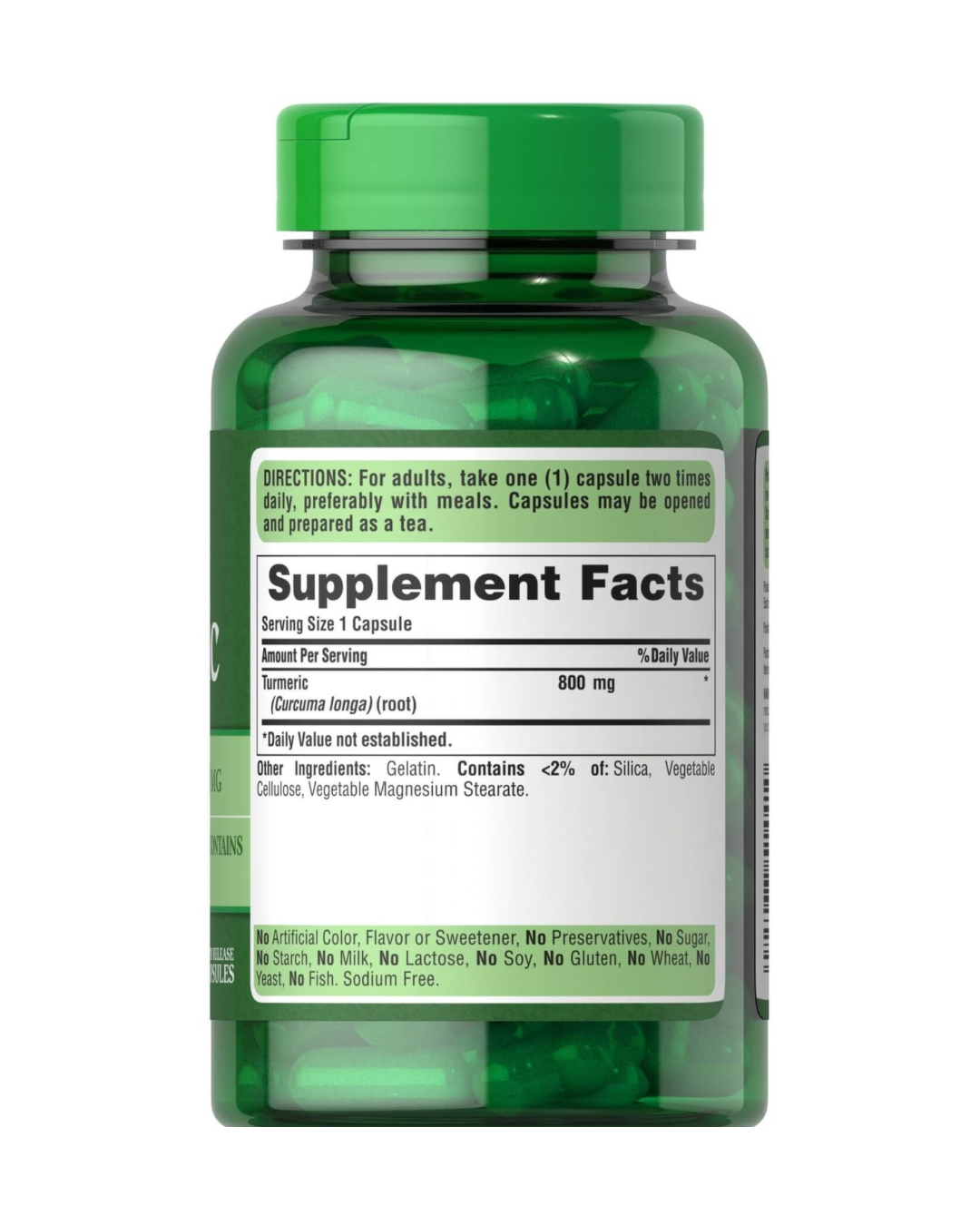 Puritan’s Pride Turmeric Root 800mg | Curcumin | Anti-inflammatory | Antioxidant Support | 100 Rapid Release Capsules; Exp 07/2028