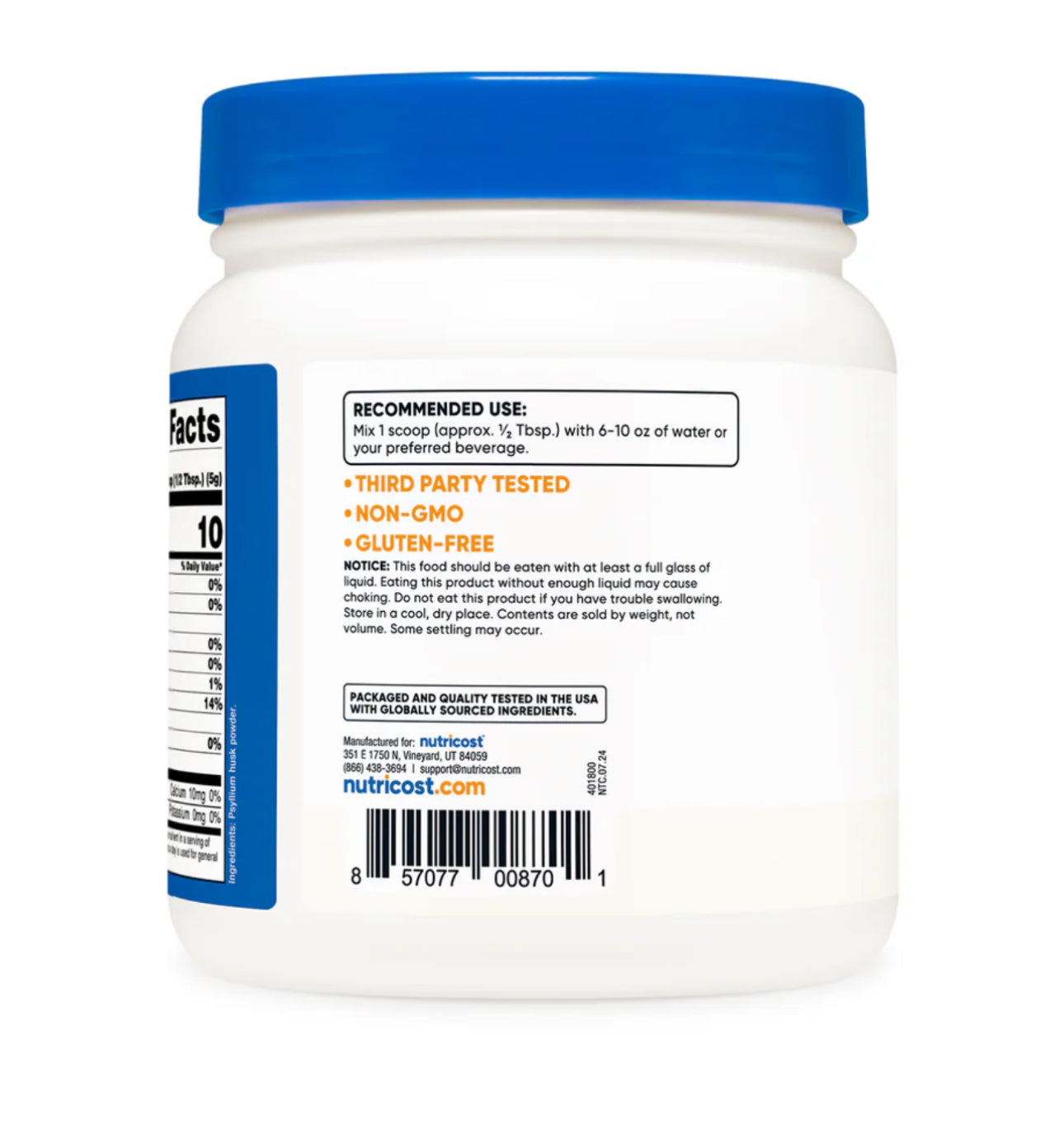 Nutricost Whole Psyllium Husks | Soluble Fibre | Natural Fiber Supplement | Appetite Management | Promotes Regularity & Helps Support Normal Bowel Elimination | 8.1oz/227g; Exp 04/2028