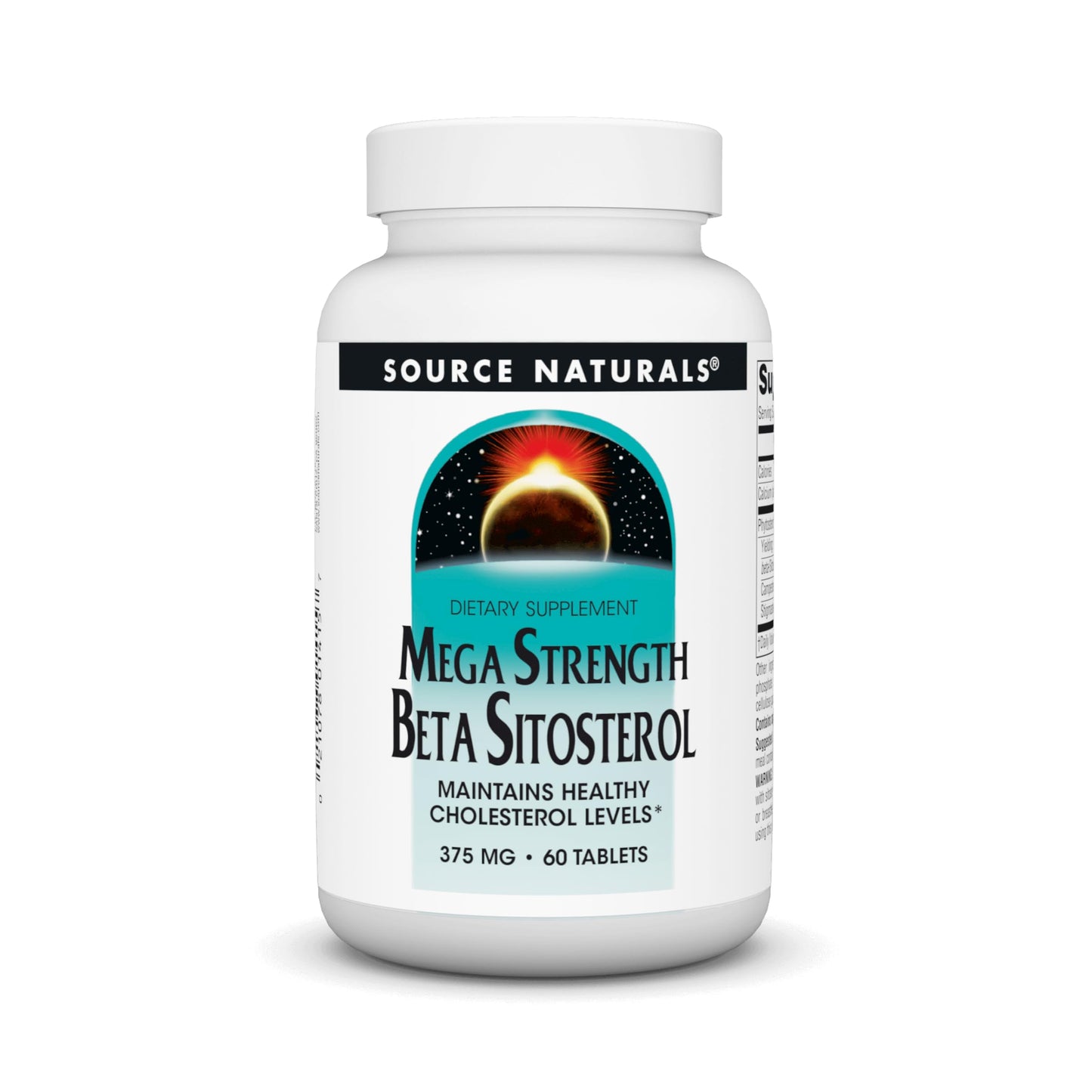 Source Naturals Beta Sitosterol, Mega Strength 375mg | Supports The Heart & Arteries | Maintains Healthy Cholesterol Levels | 60 Tablet 02/2028
