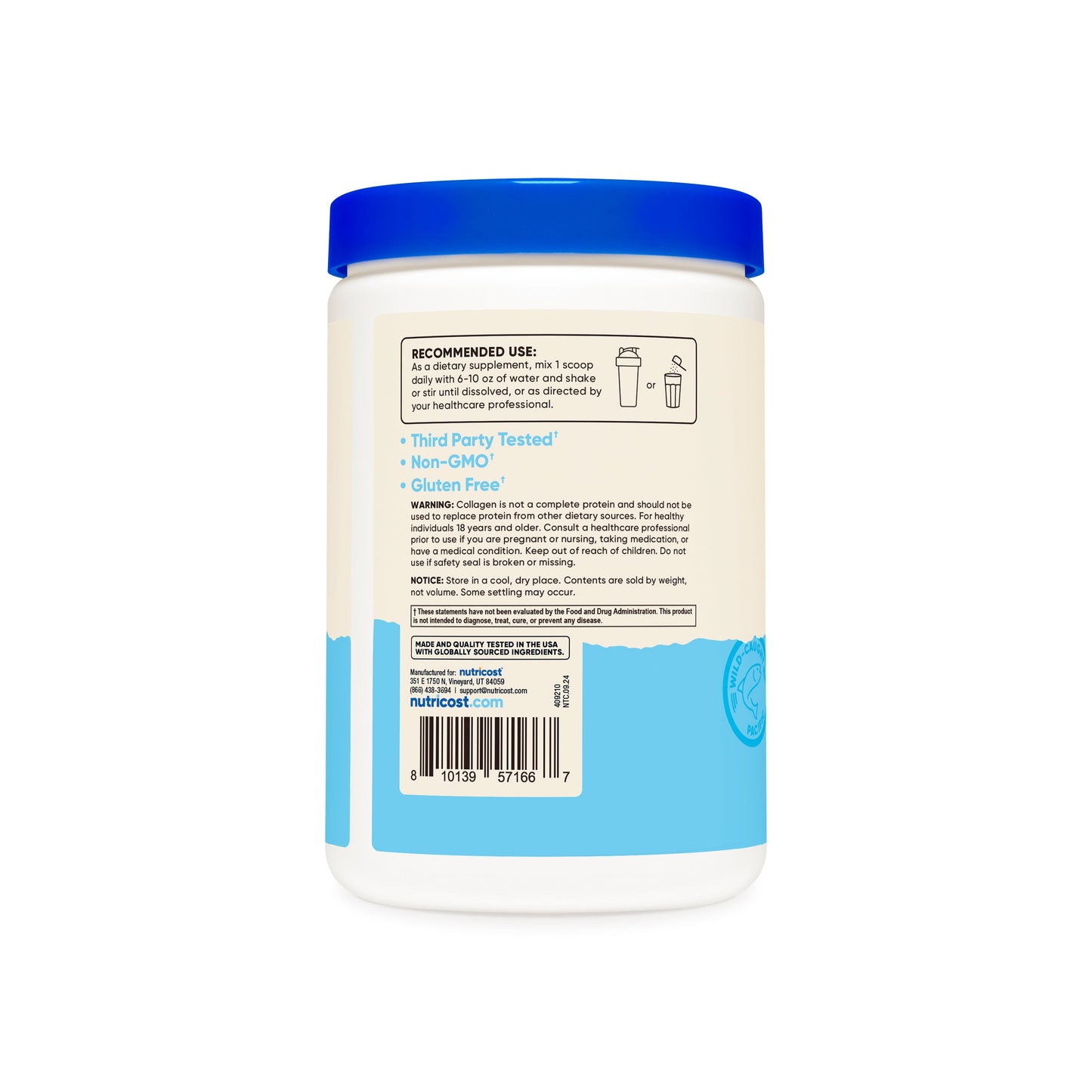 Nutricost Wild-Caught Marine Collagen Powder | For Healthy Skin, Hair & Nail | Joint Support | Unflavored ~ 8.1oz/227g ; Exp 04/2028