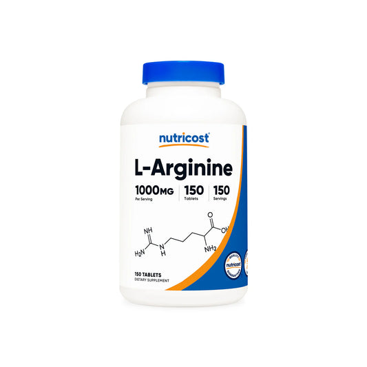 Nutricost L-Arginine 1000mg | 150 Servings | Energy & Cardiovascular Support | 150 Tablets; Exp 11/2027