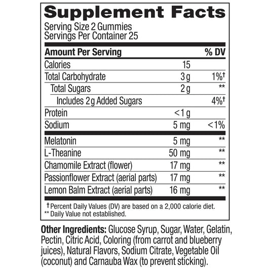 OLLY Extra Strength Sleep Gummy | 5mg Melatonin, L-Theanine, Chamomile, Lemon Balm | Drug-free Sleep Aid | Occasional Sleep Support | Blackberry Zen ~ 50 Gummies; Exp 10/2026