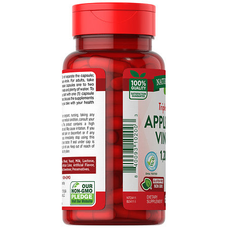 Nature's Truth Apple Cider Vinegar 1,200 mg | Extra Strength | 600mg per Capsule | Boosts Metabolism | 60 Capsules; Exp 05/2026