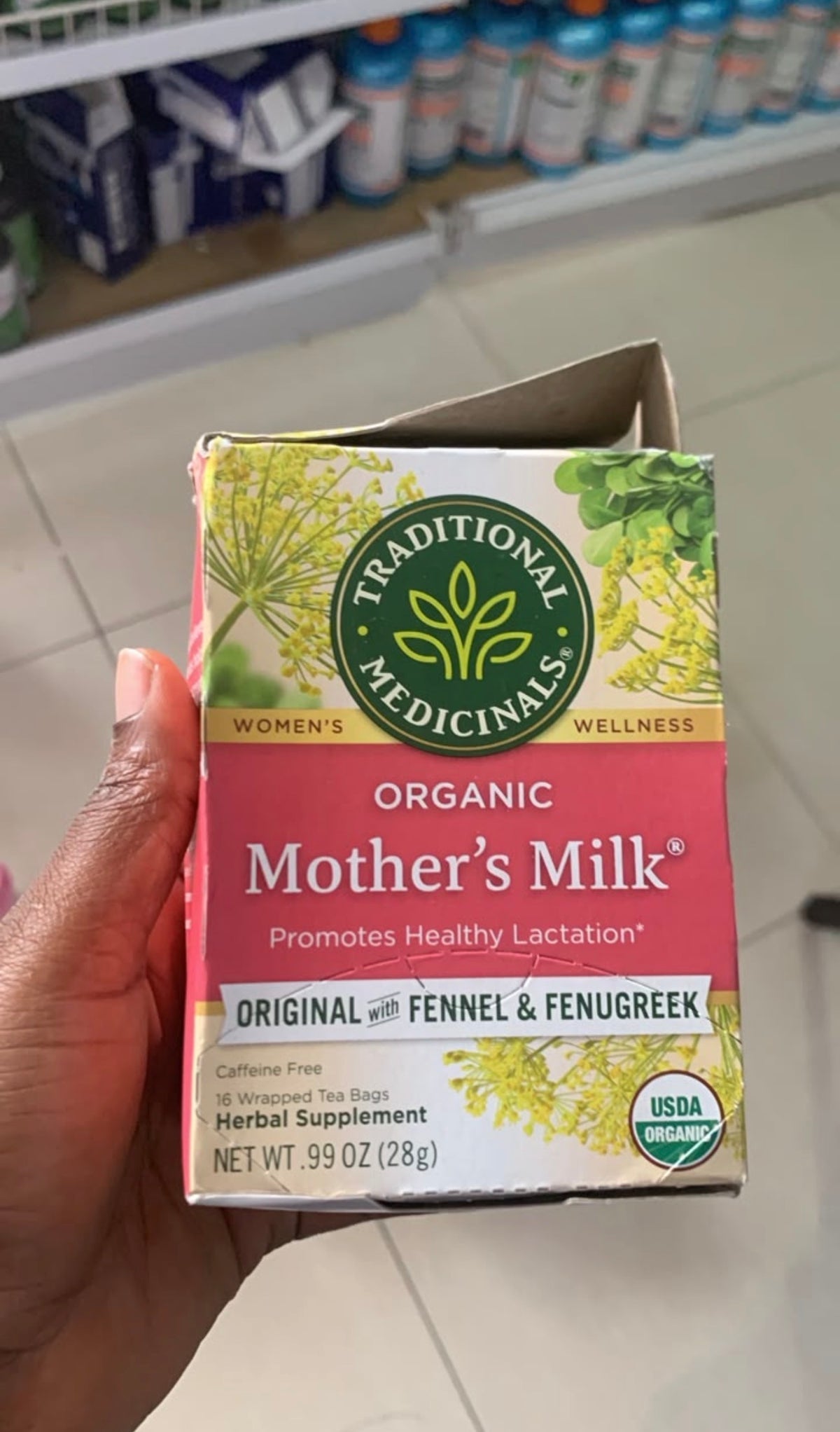 Traditional Medicinals Organic Mother's Milk | Fenugreek, Coriander, Anise, Bitter Fennel, Blessed Thistle, Spearmint | Promotes Healthy Lactation | Breastfeeding Support | 16 Tea Bags; Exp 01/2029 ❗️Squeezed-Check Last Picture
