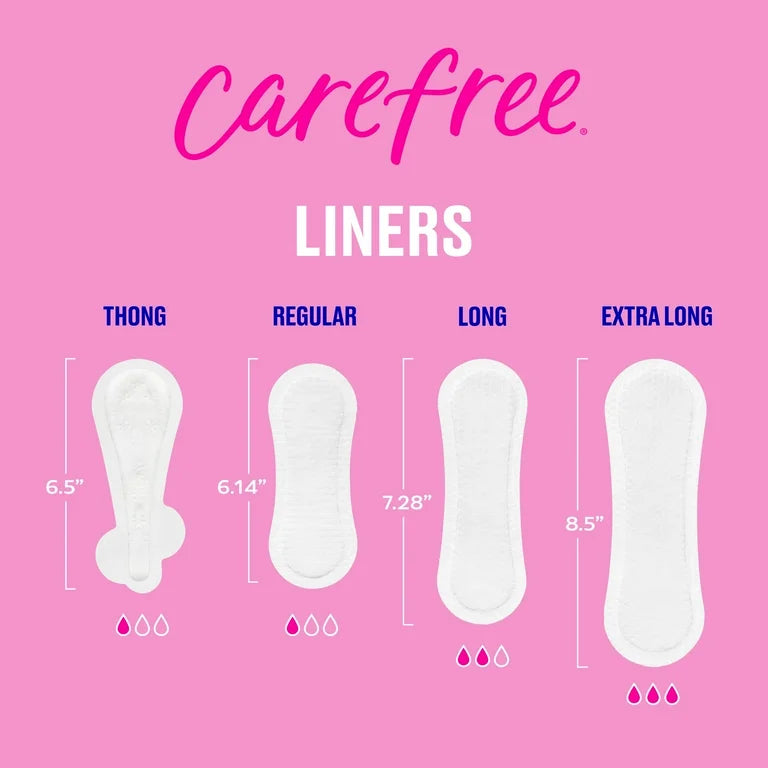 Carefree Acti-Fresh Body Shape Pantiliners | Extra Long | Multi-fluid Protection | Unscented ~ 93 liners