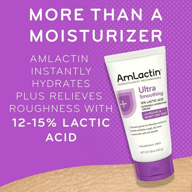AmLactin Alpha-Hydroxy Therapy Ultra Smoothing 15% Lactic Acid Intensely Hydrating Cream 4.9oz/140g