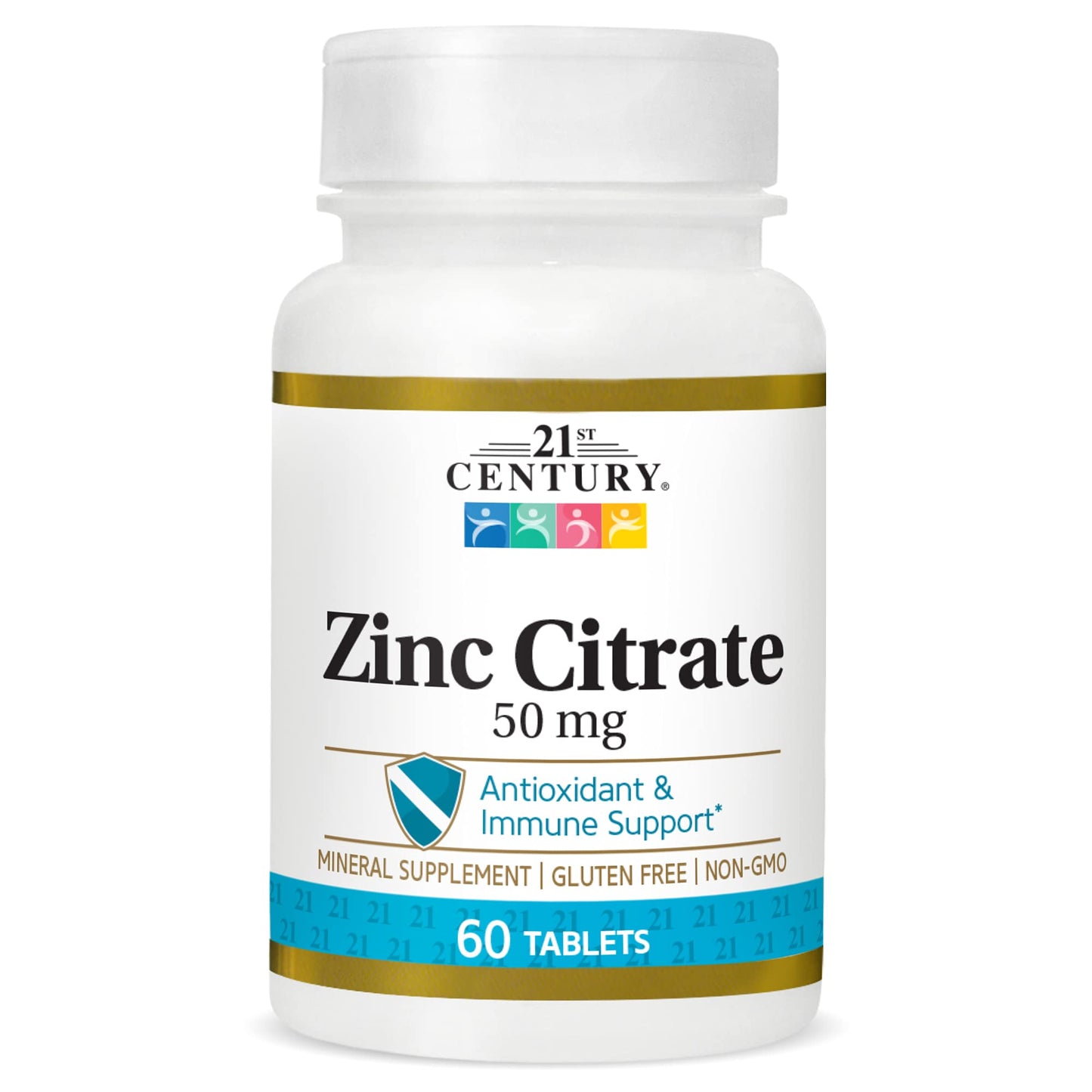 21st Century Zinc Citrate 50mg | Antioxidant & Immune Support | 60 Tablets; Exp 10/2027