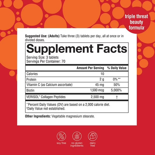 Youtheory Concentrated Effect Collagen with Verisol | 210 Tablets; Exp 07/2027