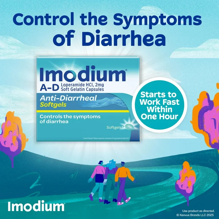 Imodium A-D Diarrhea Relief, Loperamide Hydrochloride | 12 Caplets; Exp 01/2027