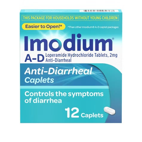 Imodium A-D Diarrhea Relief, Loperamide Hydrochloride | 12 Caplets; Exp 01/2027