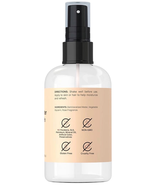 Coera Rose Water & Glycerin Spray for Face | Facial Toner | Hydrating & Moisturizing for Skin and Hair | Free of Parabens, SLS & Preservatives | 237ml