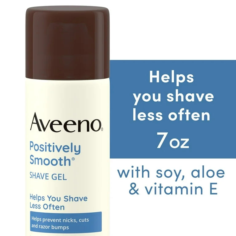 Aveeno Positively Smooth Shaving Gel with Aloe | Shave Cream for Men and Women | Lightly Scented, 7oz/198g