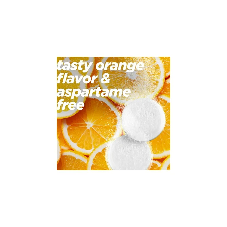 Alka-Seltzer (by Bayer) Plus Powerfast Fizz Severe Cold | Pain Reliever/Fever Reducer, Antihistamine, Nasal Decongestant | Orange Zest Flavor ~ 24 Effervescent Tablets; Exp JUL/2025