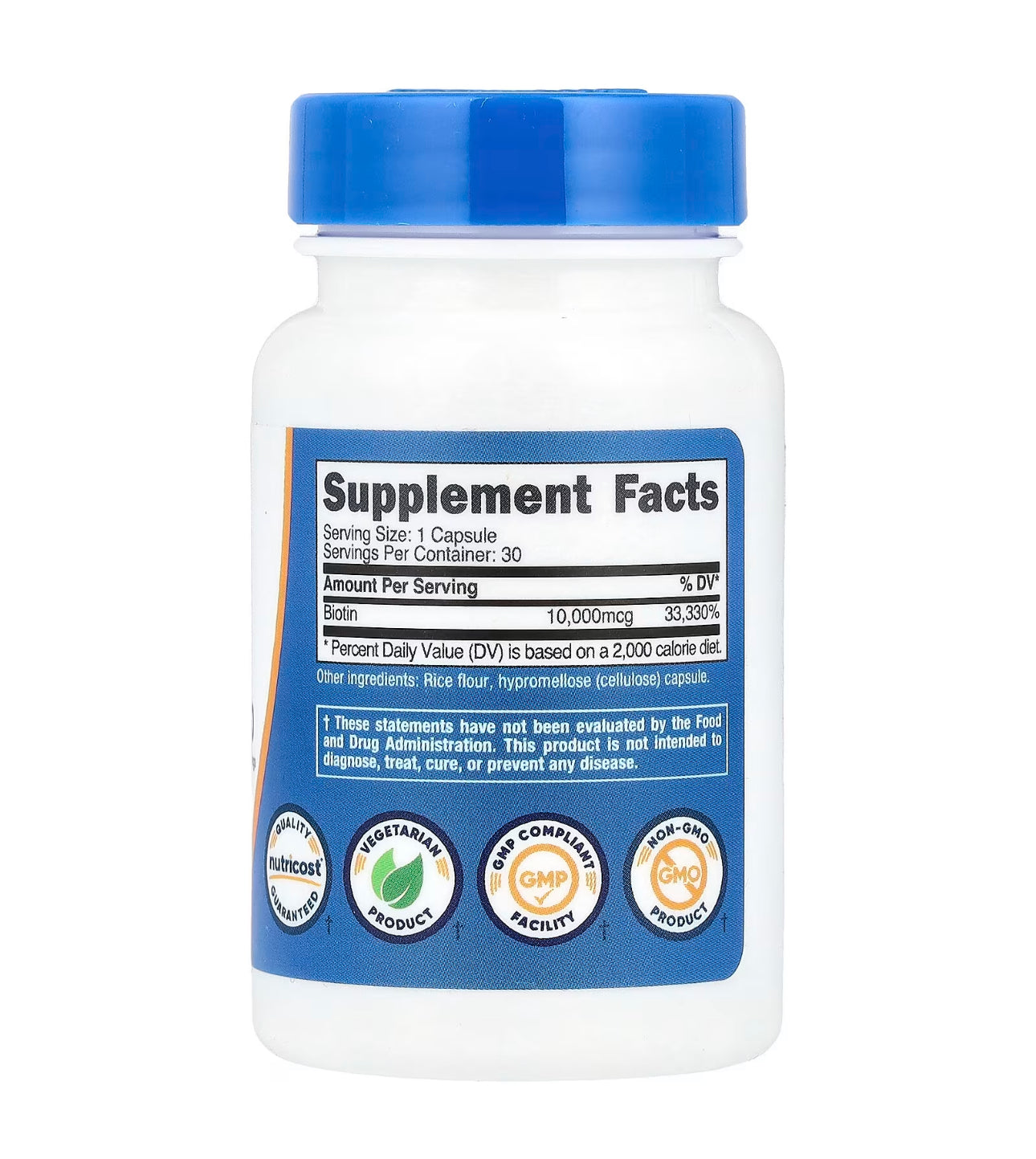 Nutricost Biotin 10,000mcg | Supports Energy Production & Amino Acid Metabolism | Promotes Normal Immune Function | 30 Capsules; Exp 07/2027