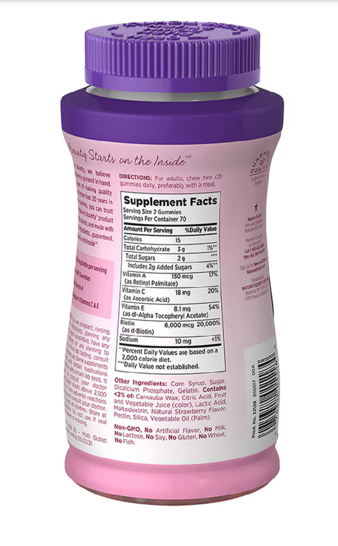 Nature’s Bounty Advanced Hair, Skin & Nails Gummies | 6000 mcg Biotin | 140 Gummies, Exp 08/2026