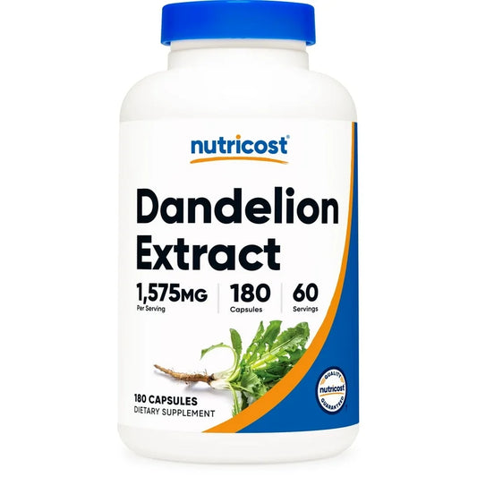 Nutricost Dandelion Extract | 525mg per Capsule | Supports Healthy Liver Function | 180 Capsules, Exp 06/2027