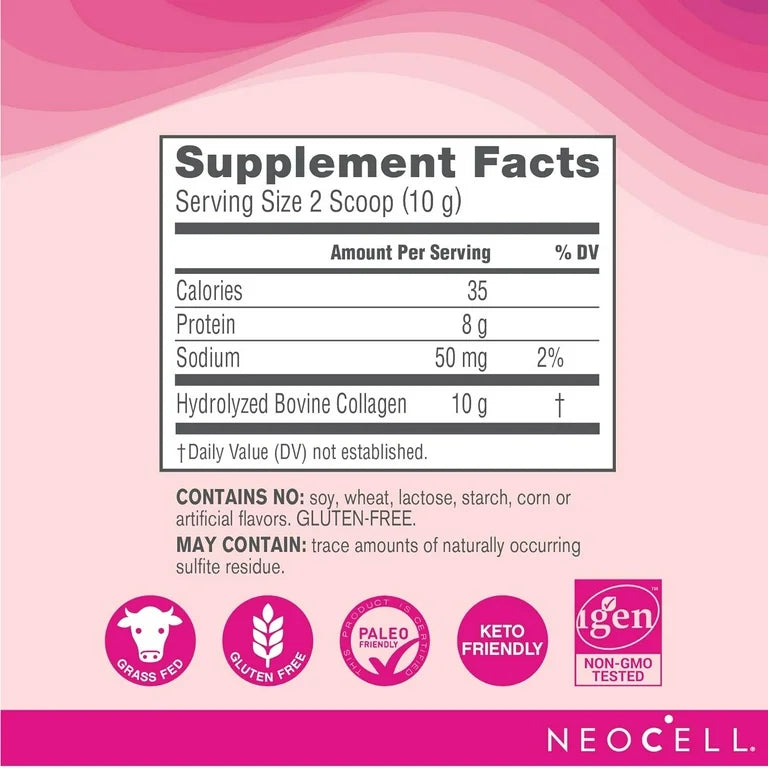 NeoCell Super Collagen Peptides, Unflavored Powder | Collagen Type 1 & 3 | 3 Times The Small Size | 21.2oz/600g; Exp 06/2026