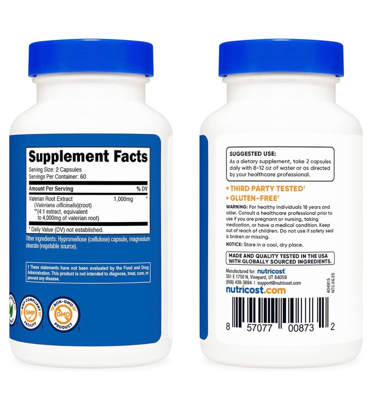 Nutricost Valerian Root 4000 mg | Traditionally Used to Support Relaxation and Calmness | 120 Capsules; Exp 10/2028
