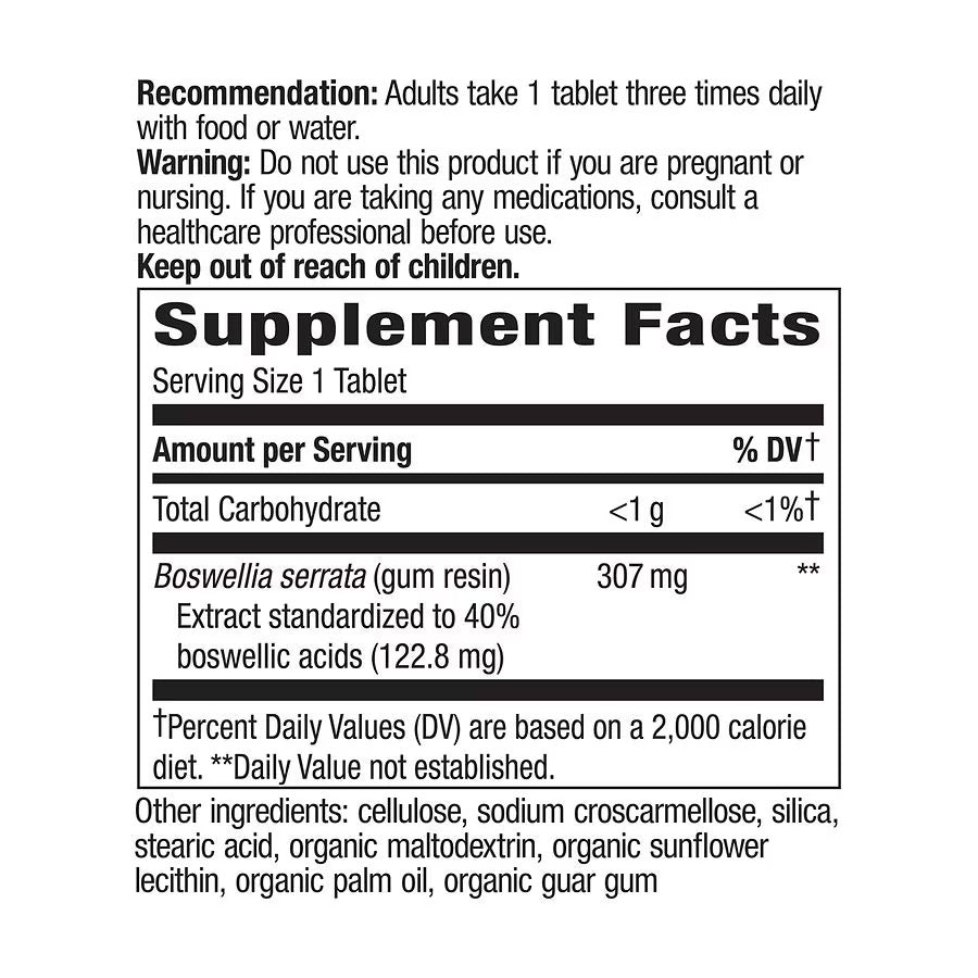 Nature's Way Boswellia 307mg | Supports Joint Mobility | 60 Tablets; Exp 05/2026