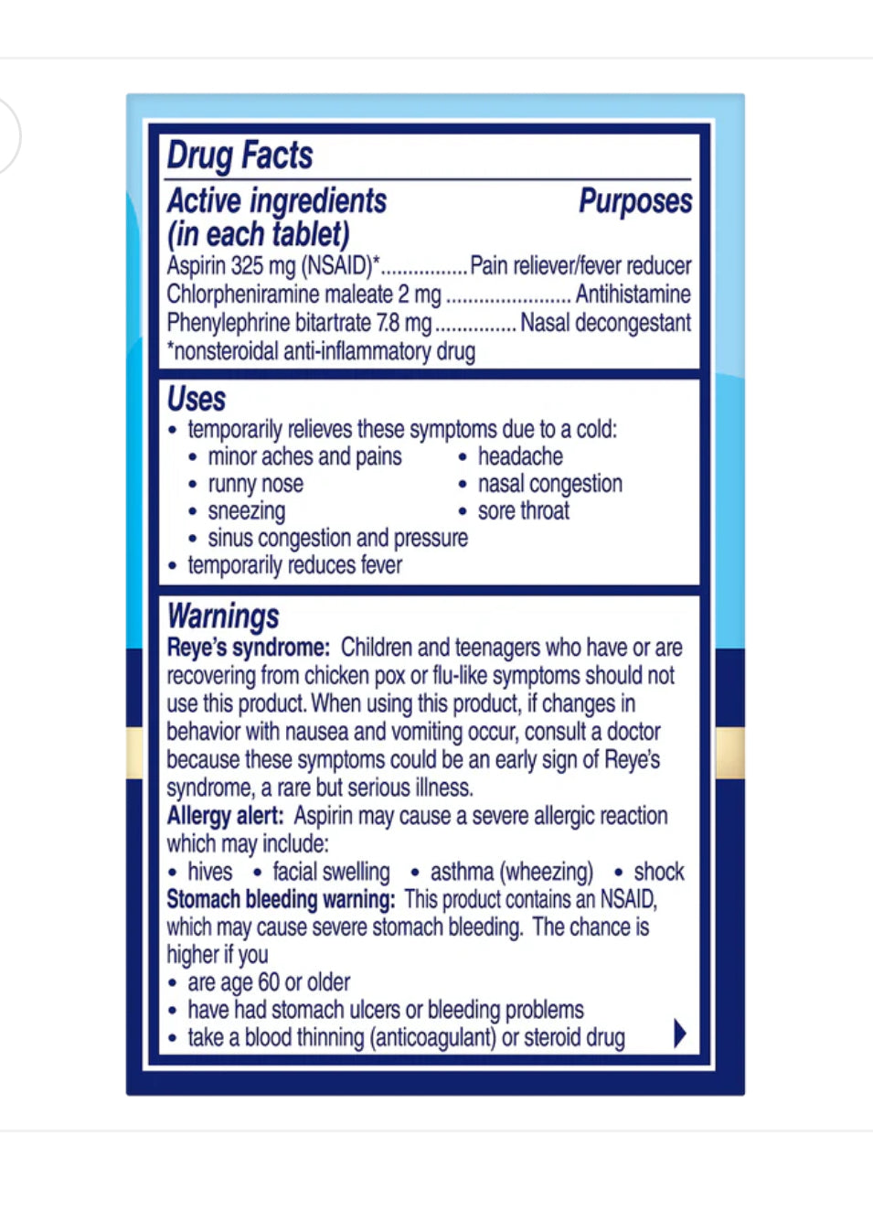 Alka-Seltzer (by Bayer) Plus Powerfast Fizz Severe Cold | Pain Reliever/Fever Reducer, Antihistamine, Nasal Decongestant | Sparkling Original ~ 24 Effervescent Tablets Exp Jul/2025