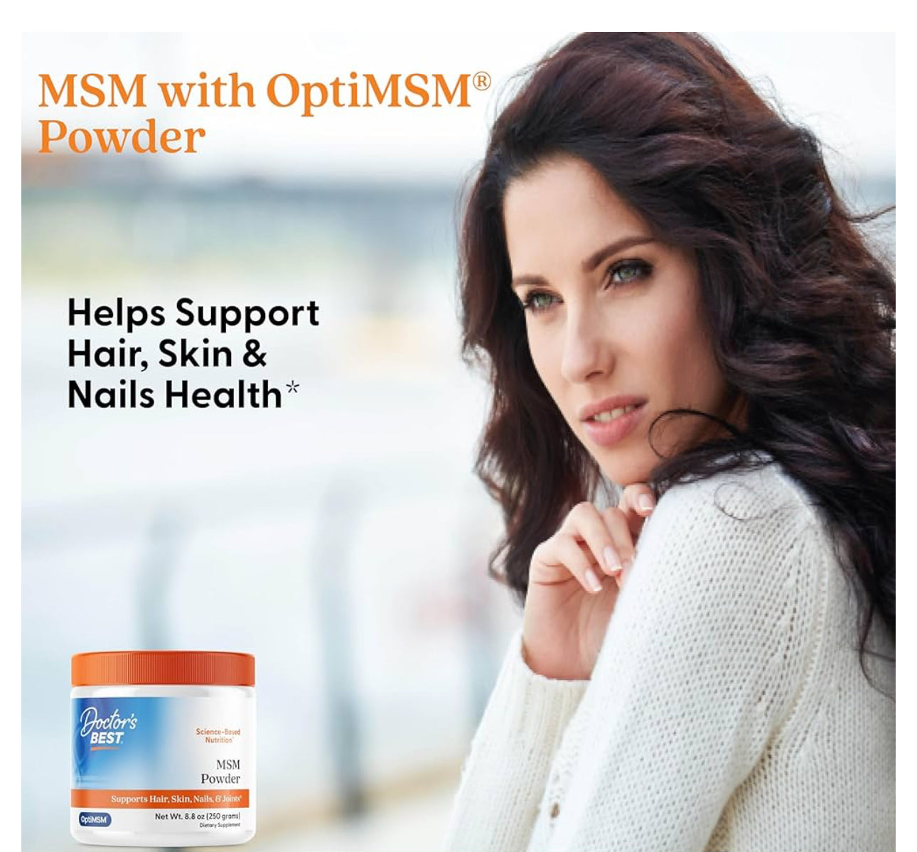 Doctor's Best MSM Powder with OptiMSM | 83 Servings | 8.8oz/250g; Exp Aug/2027 *New Look