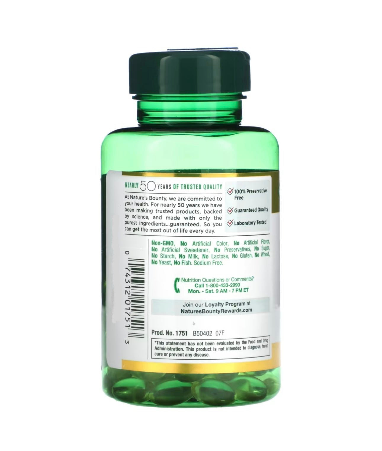 Nature's Bounty Vitamin E 180mg (400iu) Pure dl-Alpha Tocopheryl Acetate | Supports Immune & Antioxidant Health | Anti-Inflammatory | 120 Rapid Release Softgels; Exp 01/2029