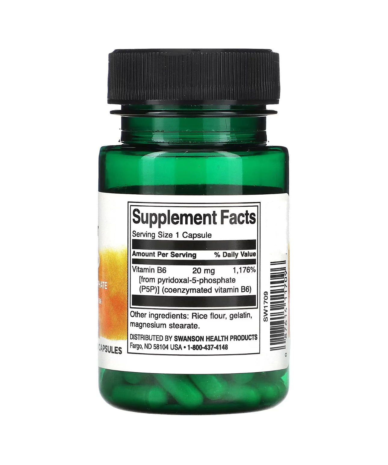 Swanson 20mg P-5-P (Pyridoxal-5-Phosphate) Coenzymated Vitamin B6 | P5P 20mg Per Capsule | 60 Capsules; Exp 01/2027