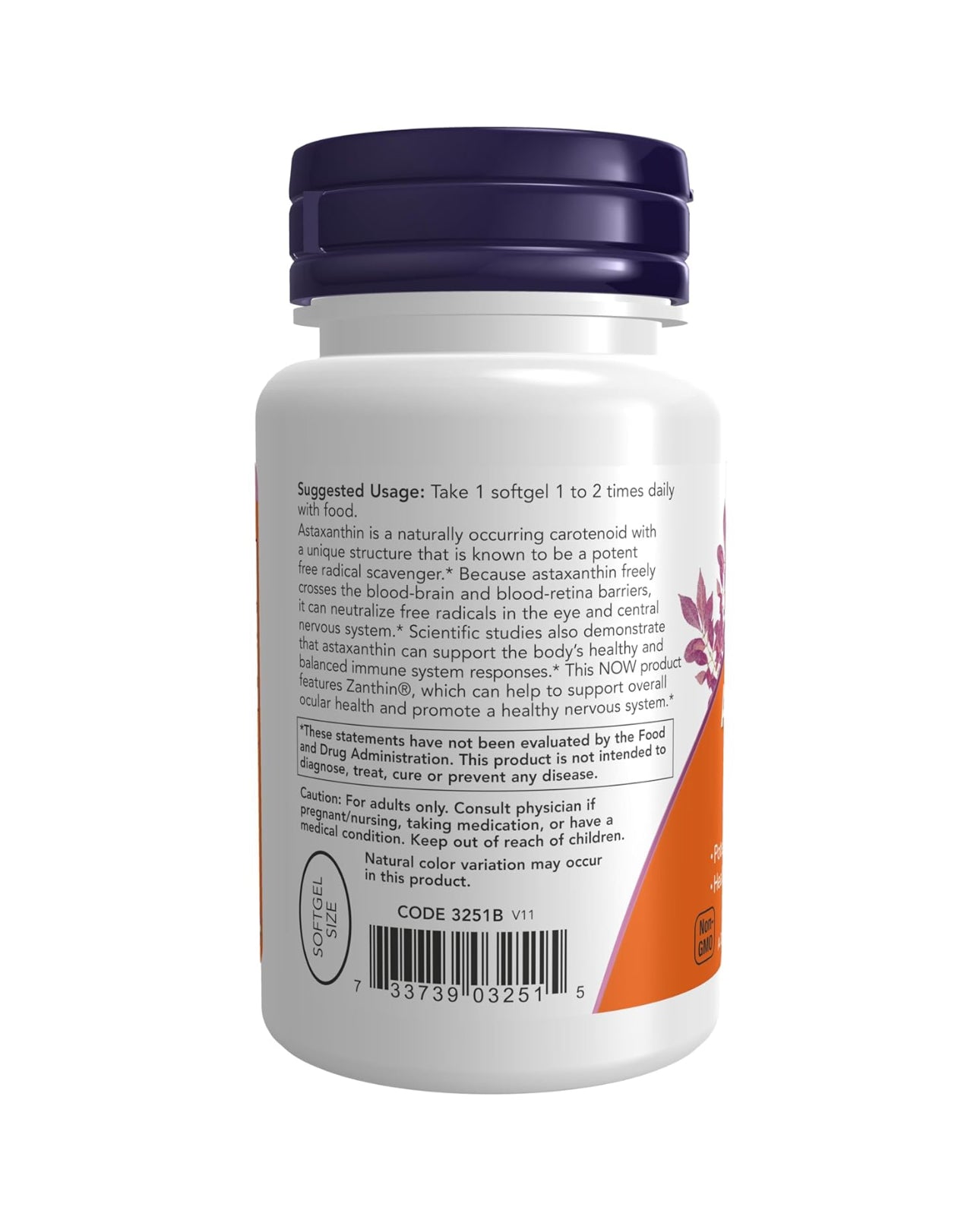 NOW Astaxanthin 4 mg (features Zanthin®) | Supports Overall Eye Health and Promotes a Healthy Nervous System | 60 Softgels; Exp 02/2028