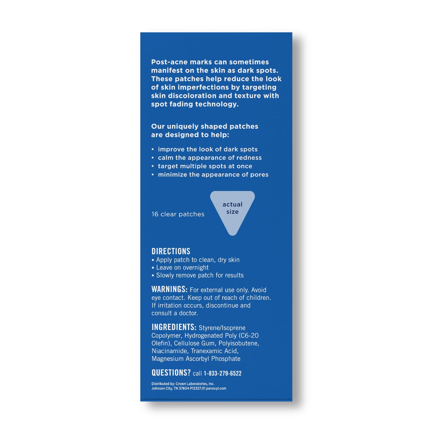 PanOxyl Blemish Brightening Patches | Help Fade Post-Acne Dark Spots and Reduce Redness | Spot fading complex including Niacinamide, Tranexamic Acid & Vitamin C | 16 Patches