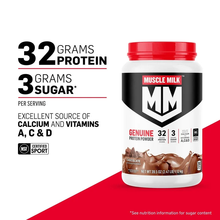 Muscle Milk Genuine Protein Powder | 32g Protein | Helps Build Muscle & Satisfy Hunger | Supports Muscle Recovery Post-Workout | Vanilla Creme Flavor~30.9oz/875g; Exp 01/2026