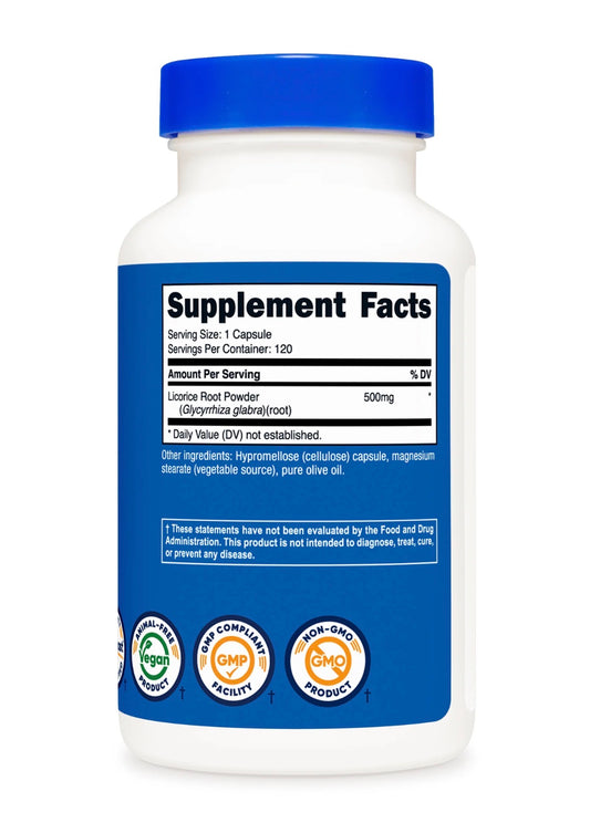 Nutricost Licorice Root 500mg | Supports the Liver & Respiratory System | Help Cleanse the Colon | 120 Capsules; Exp❗️ UNCLEAR 08/2027 👉🏽Check Last Picture