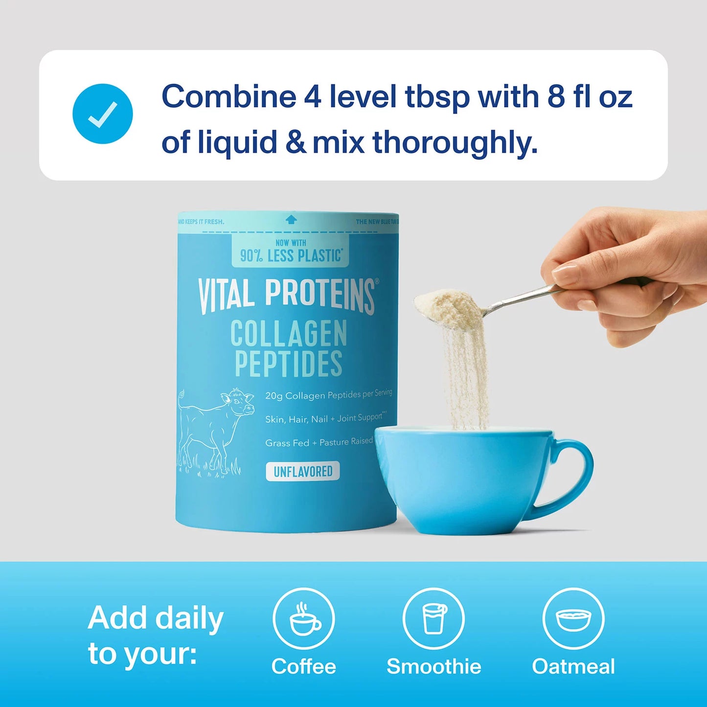 Vital Proteins Collagen Peptides, Unflavored | Promotes Skin Hydration & Elasticity | 20g of Collagen | Supports Healthy Skin, Hair, Nails & Joints | 2.4 Times the Small Size | 24 oz - 680g; Exp 09/2027 (New Look - Paperboard Pack)