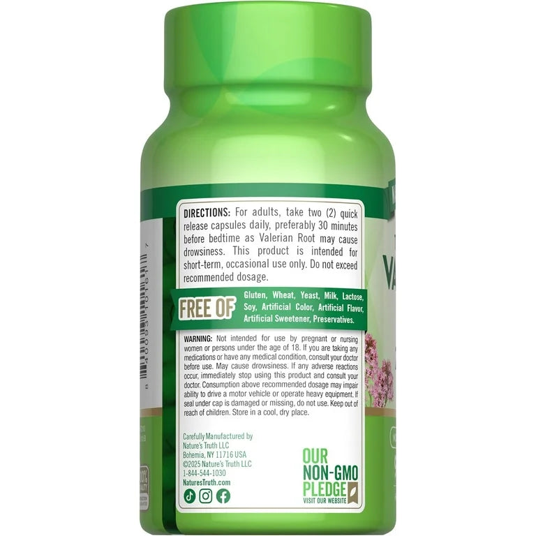 Nature's Truth Valerian Root 2400 mg | Traditionally Used to Support Relaxation and Calmness | 90 Capsules; Exp 05/2027