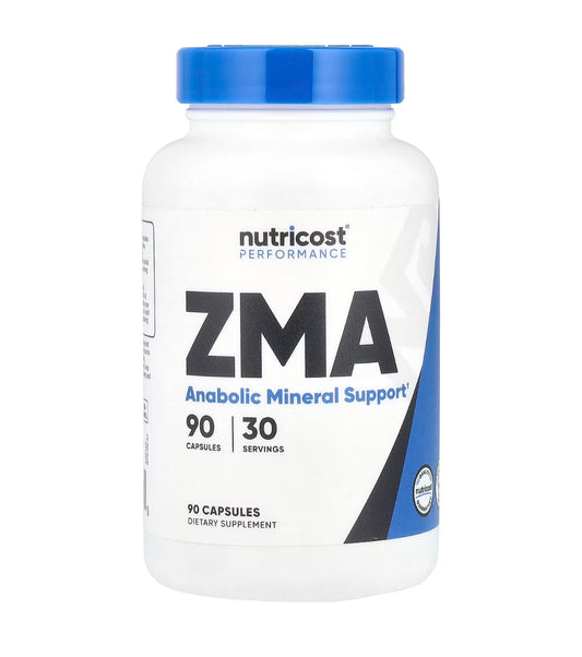 Nutricost ZMA (Zinc Magnesium Aspartate) | Vitamin B6, Calcium, Magnesium, Zinc | Post-Workout Recovery | 90 Capsules, Exp 07/2027