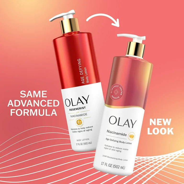 Olay Niacinamide Age Defying Body Lotion | Formerly Olay Regenerist Lotion | 17oz/502ml (New Look)