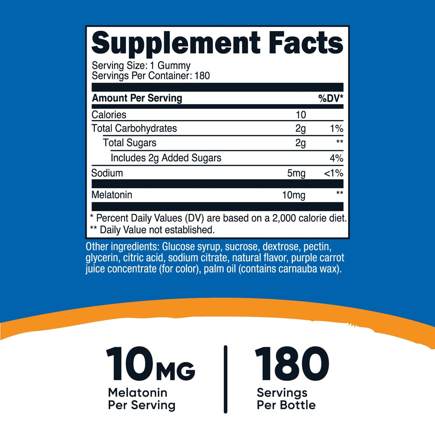 Nutricost Melatonin Gummies 10mg | 100% Drug-free Sleep Aid | 10mg per Gummy | 180 Gummies; Exp SMUDGED❗️11/2027 Batch (See last Picture)