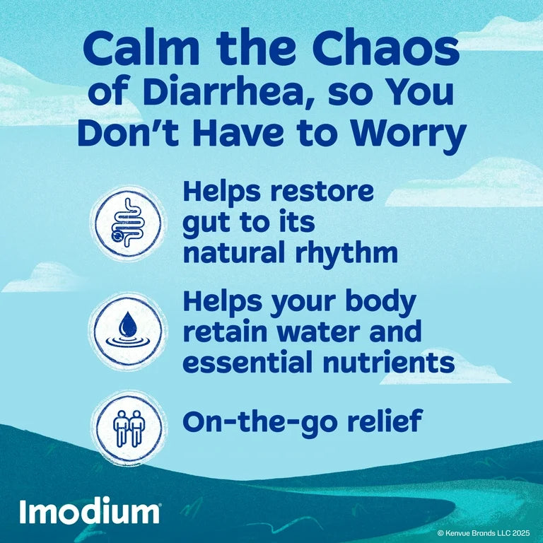 Imodium A-D Diarrhea Relief, Loperamide Hydrochloride | 12 Caplets; Exp 01/2027