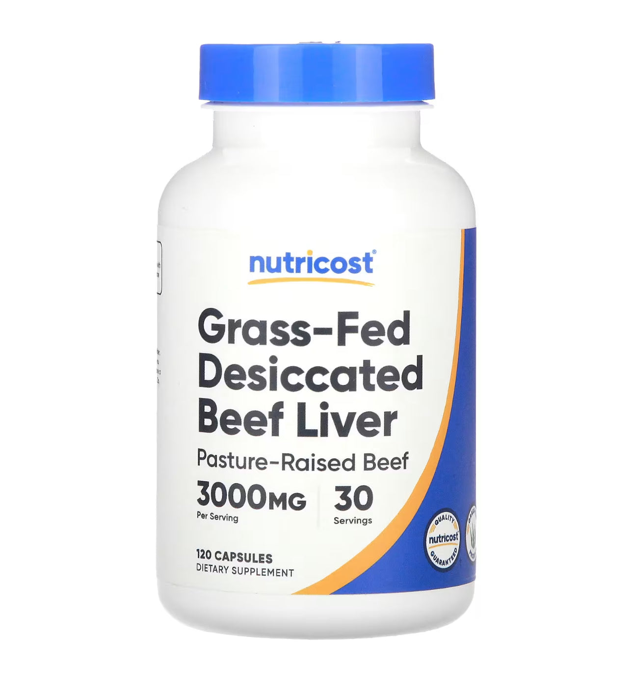 Nutricost Desiccated Beef Liver Capsules 3000mg (750mg Per Cap) | 100% Pure Defatted | Natural Source of Iron & Vitamin B 12 | No Hormones, Pasture-Raised, Free-Range Grass Fed Beef | 120 Capsules; Exp 11/2027