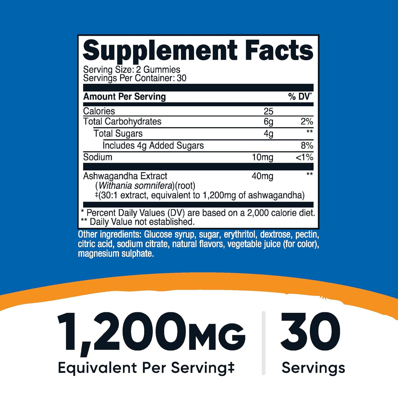 Nutricost Ashwagandha 600 mg | 30/60 Servings | Stress Support | 60 Gummies; Exp 01/2028