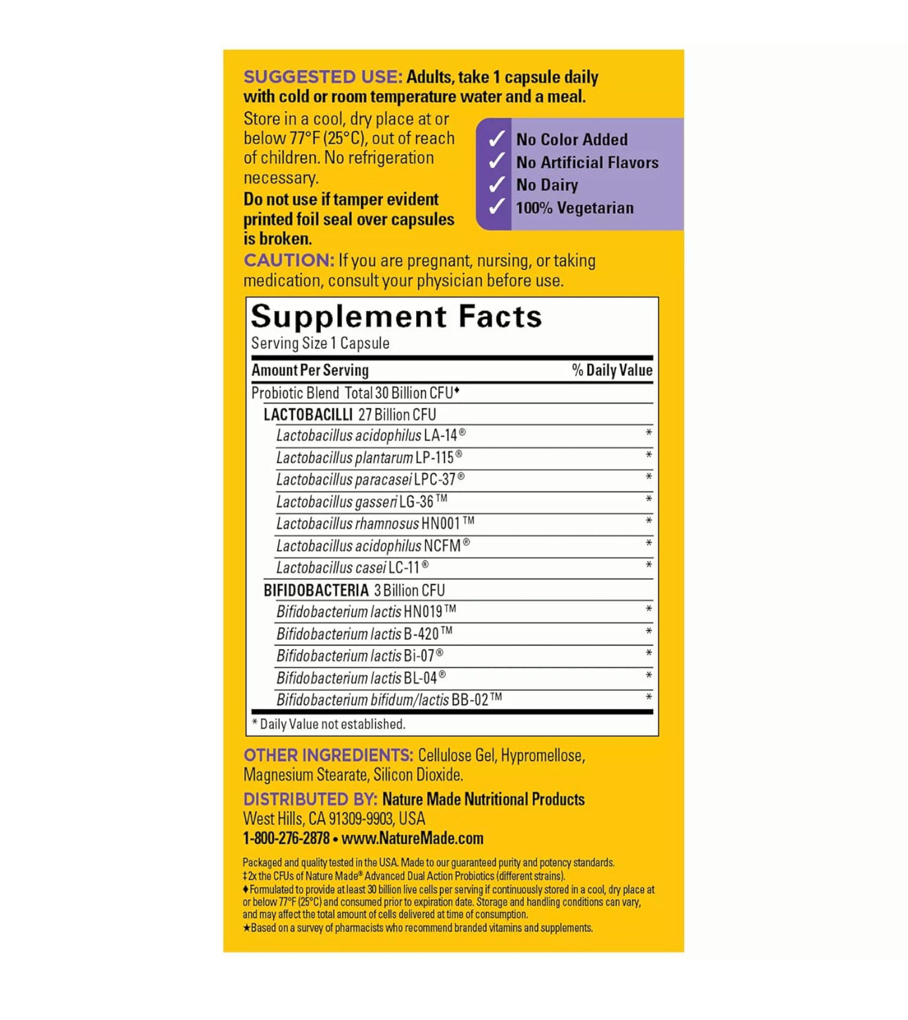 Nature Made Ultra Strength 12 Strain Digestive Probiotics 30 Billion CFU | Lactobacilli sp. & Bifidobacteria sp | 25 Day Supply Probiotics for Women & Men | 25 Capsules; Exp 10/2025