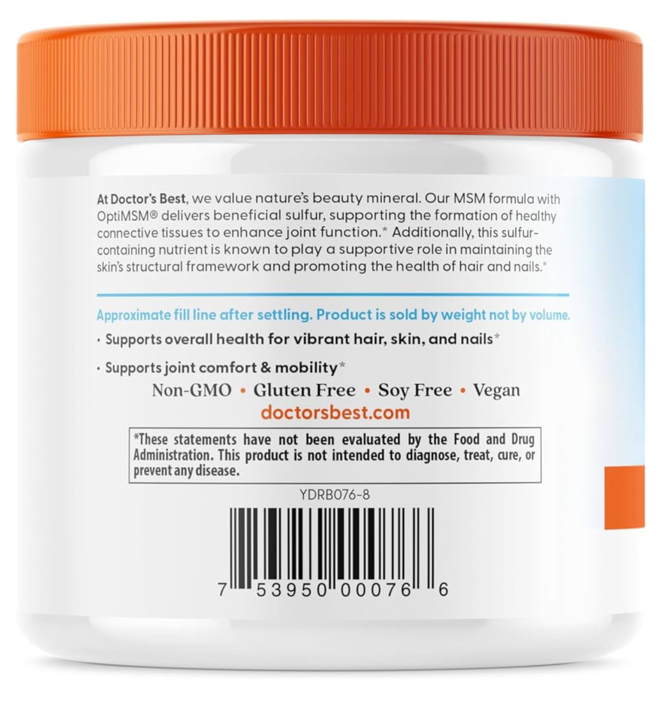 Doctor's Best MSM Powder with OptiMSM | 83 Servings | 8.8oz/250g; Exp Aug/2027 *New Look