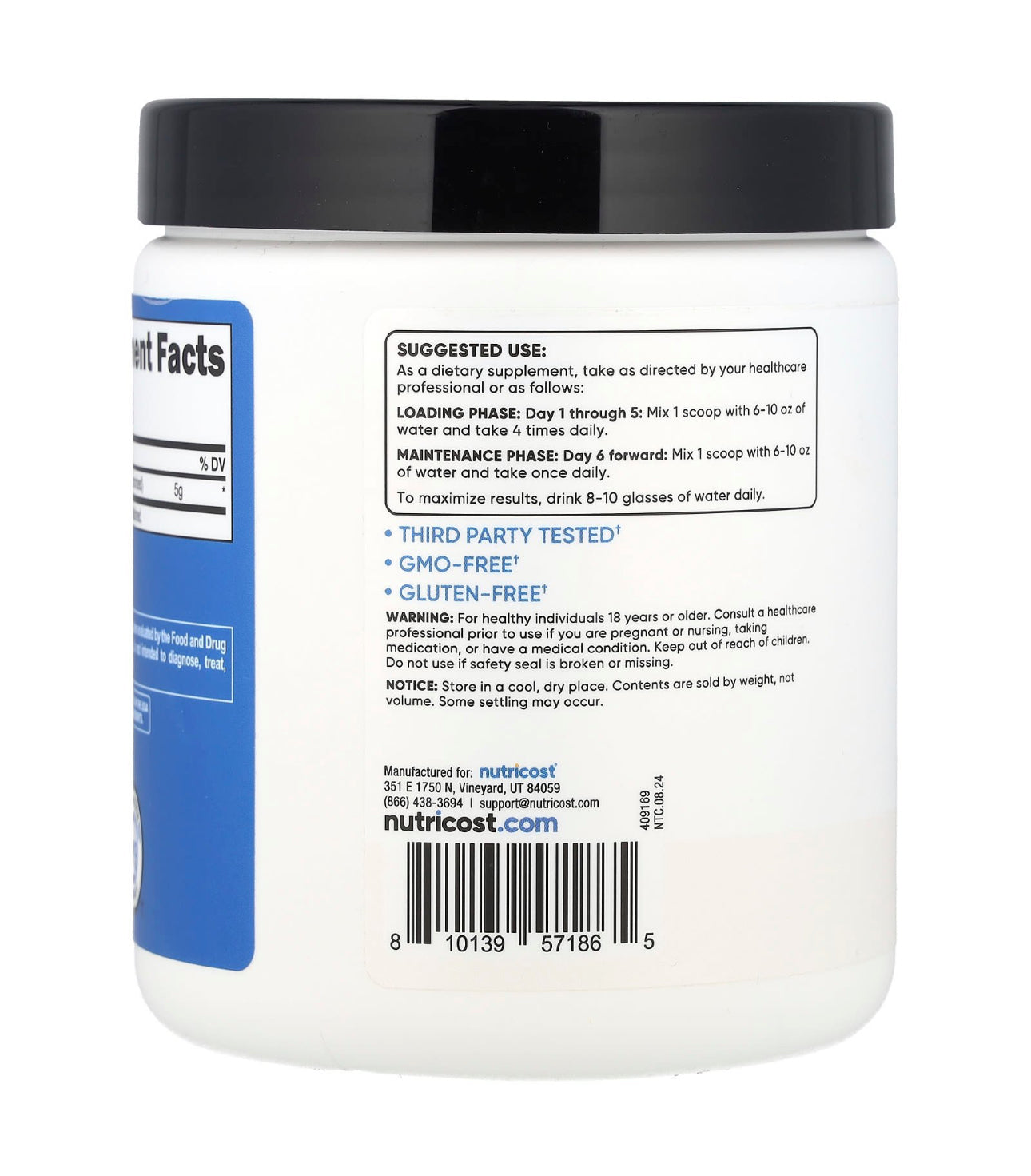 Nutricost Micronized Creatine Monohydrate Powder 5g | 5000mg Per Serving, 60 Servings | For Endurance, Muscle Mass Building & Energy Production | Unflavored ~ 10.7oz/300g; Exp 08/2028