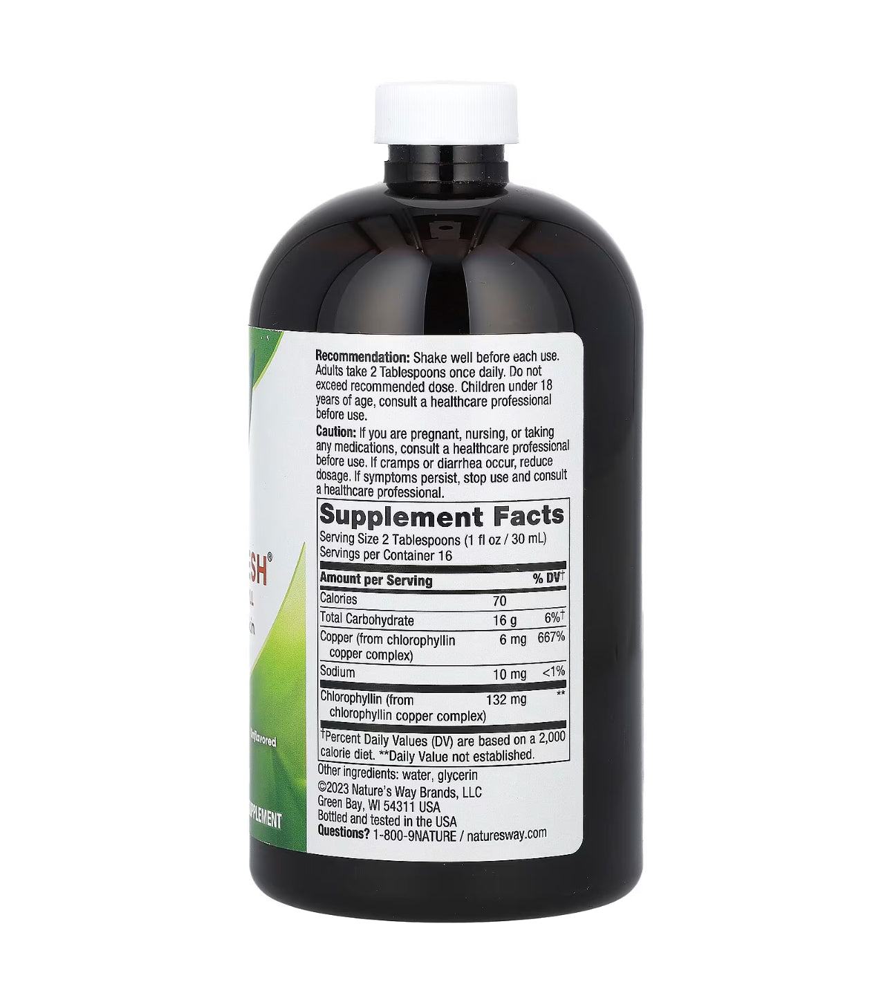 Nature’s Way Chlorofresh® Liquid Chlorophyll Supplement | Internal Deodorant | 𝗨𝗡𝗙𝗟𝗔𝗩𝗢𝗥𝗘𝗗 16oz/480ml; Exp 01/2027