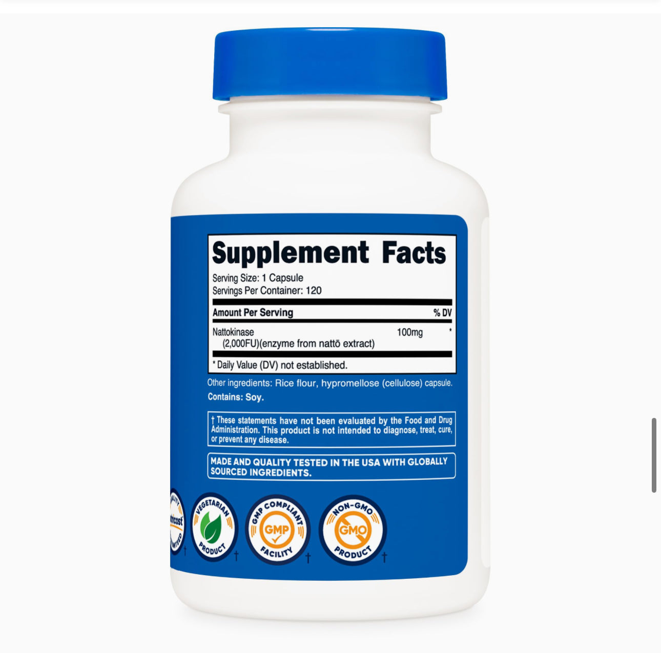 Nutricost Nattokinase 2,000FU | Promotes Healthy Blood Flow and Circulation | 120 Capsules; Exp 02/2028