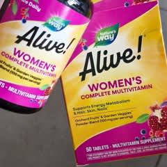 Nature's Way Alive! Women's Complete Multivitamin | Supports Energy Metabolism, Hair, Skin & Nails | 50 Tablets; Exp 06/2026
