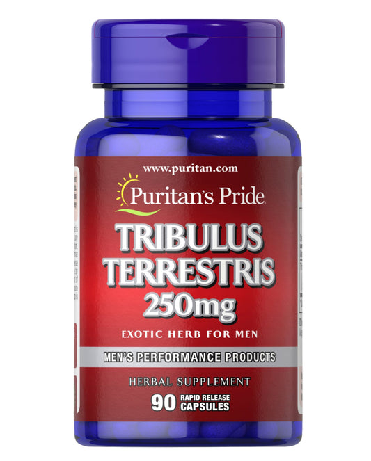 Puritan’s Pride Tribulus Terestris Extract 250 mg | For Men | Libido & Testosterone Booster | 90 Rapid Release Capsules; Exp 10/2028
