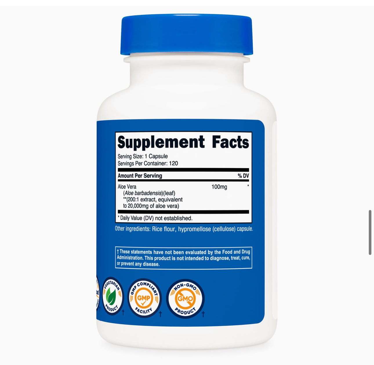 Nutricost Aloe Vera 20,000mg | 120 Servings | Supports Digestive Health
| Supports the Body's Healing Process | 120 Capsules; Exp 11/2027